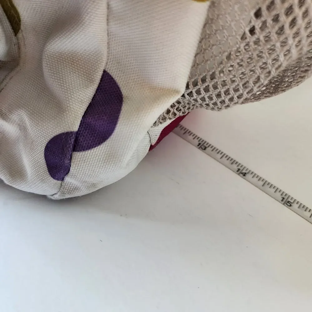 Y2K Jansport White Polka Dot Backpack Pink Purple Gold School Book Bag Large